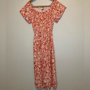 Universal Thread Orange Floral Midi Dress Size XS